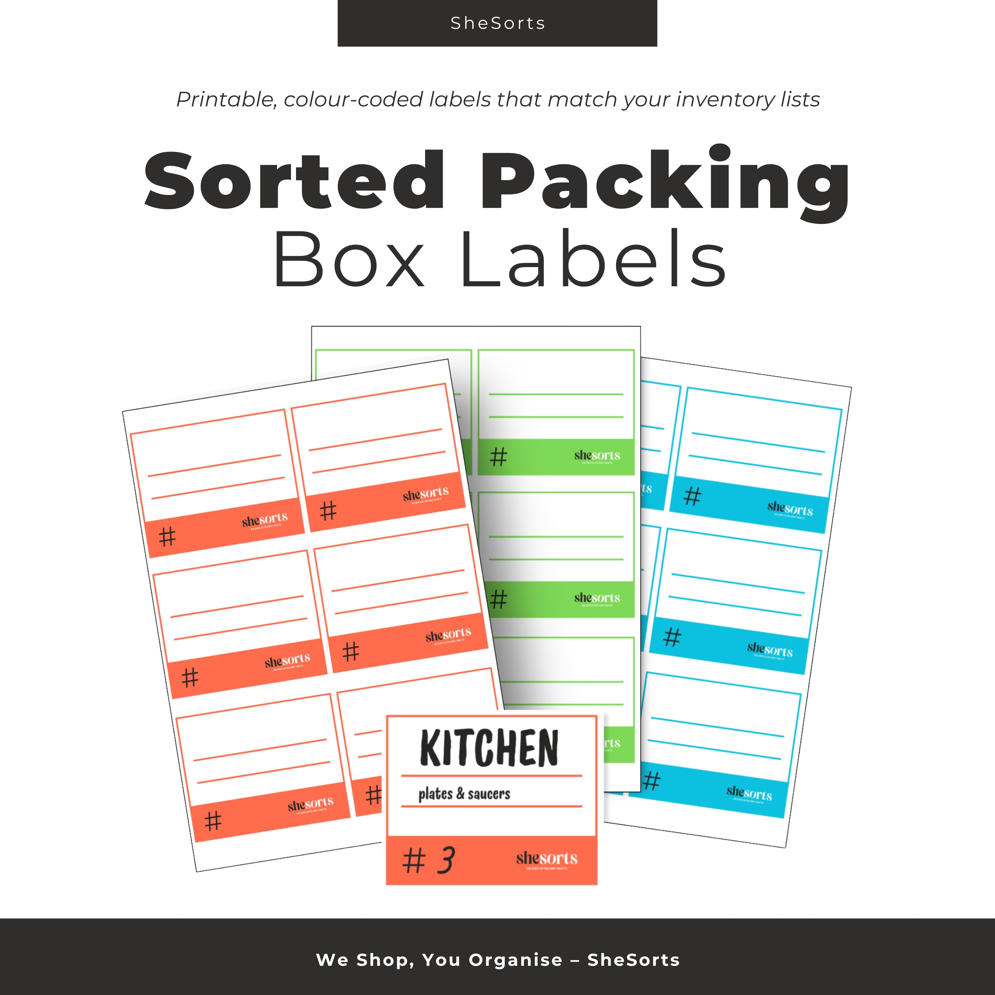 Packing Box Label Stickers Sorted Packing Box Labels – SheSorts