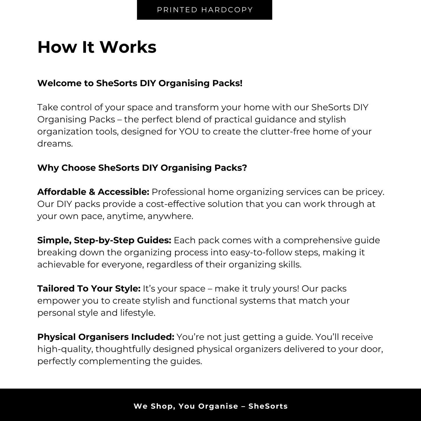 SheSorts DIY Office Pack - Small