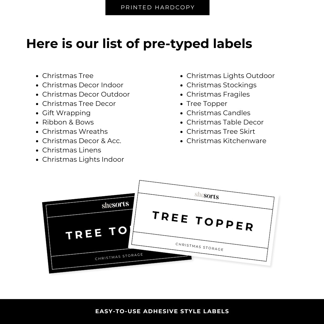 SheSorts Christmas Labels