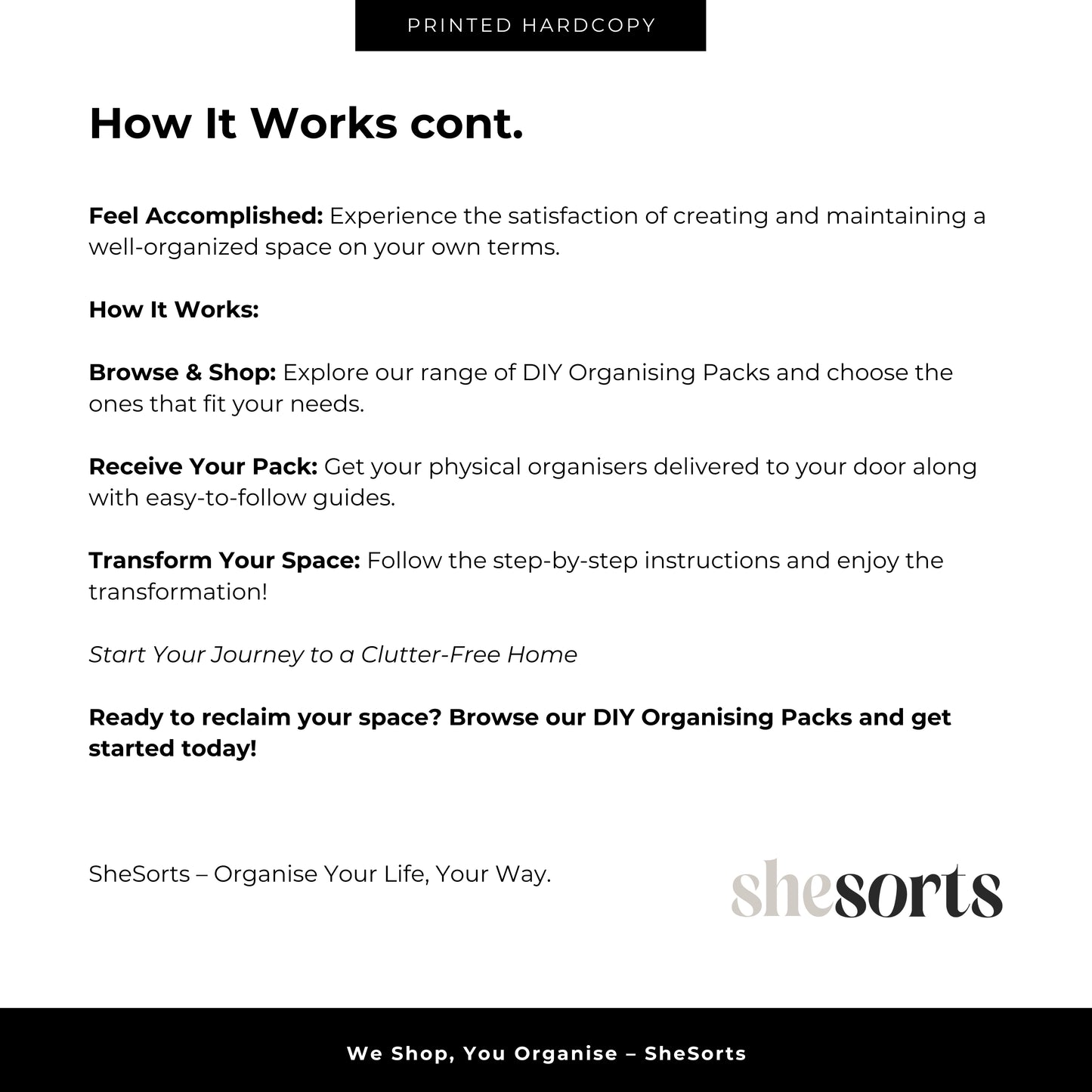 SheSorts DIY Office Pack - Large