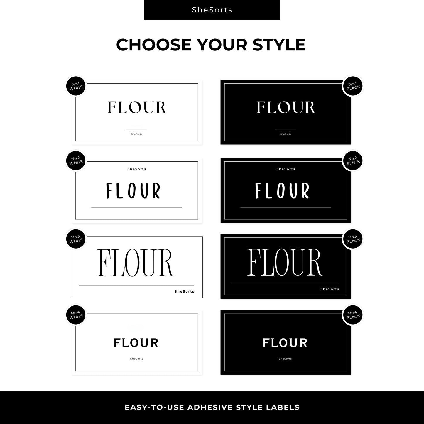 SheSorts Style Labels